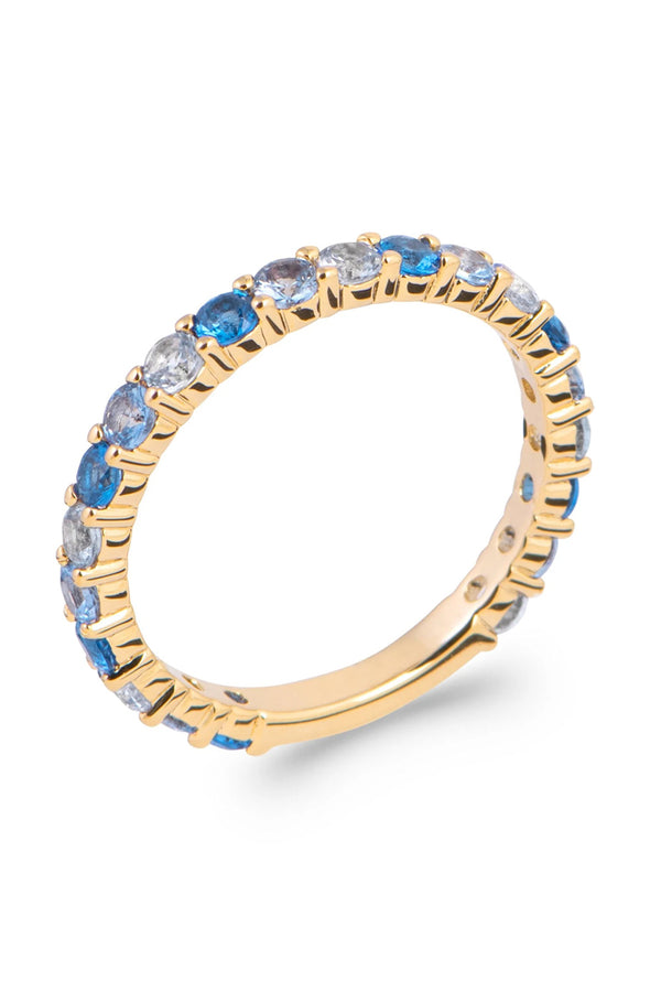 Bague dorée Géraldine bleu