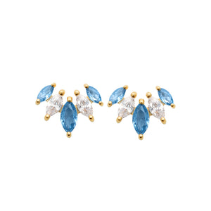 Boucles puces dorées Maïssane bleue