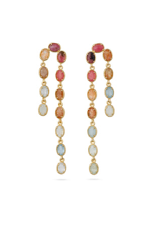 Boucles pendantes dorées Rosella pastel
