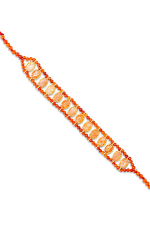 Bracelet doré Juna quartz orange