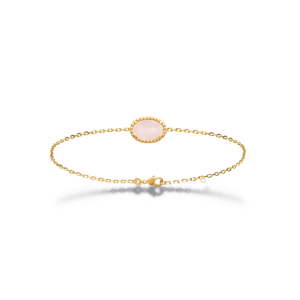 Bracelet doré Sélène quartz rose
