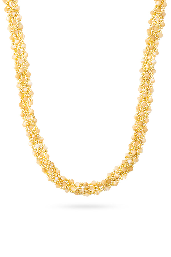 Collier choker doré Isaora nacre