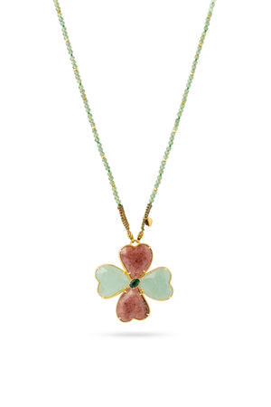 Collier sautoir doré Malaurie aventurine