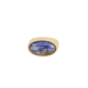 Bague dorée Joah agate bleue
