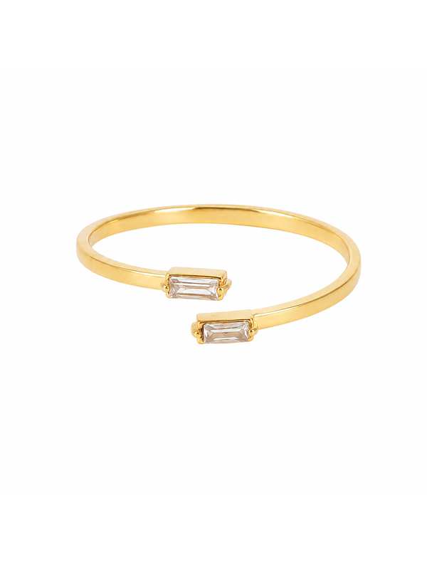 Bague dorée Loelia blanc