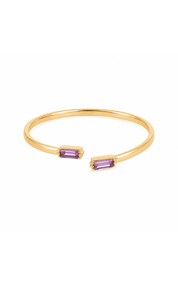 Bague dorée Loelia violet