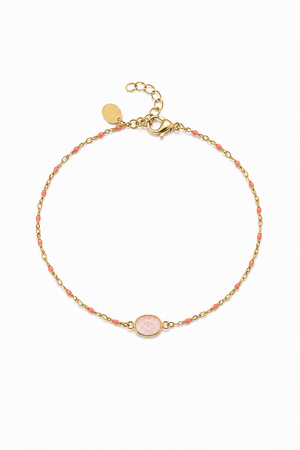 Bracelet doré Gaelle agate rose
