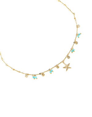 Collier doré Cassilde étoile de mer amazonite