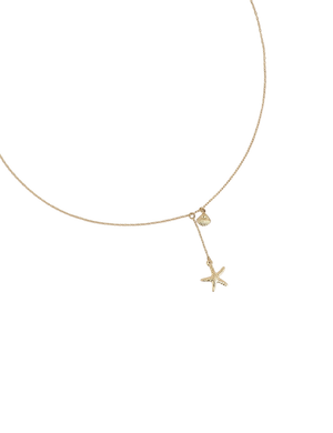 Collier doré Joely coquillage et étoile de mer