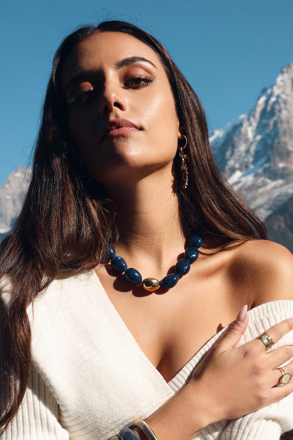 Collier doré Kendra bleu