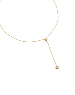Collier sautoir cravate doré Rayana