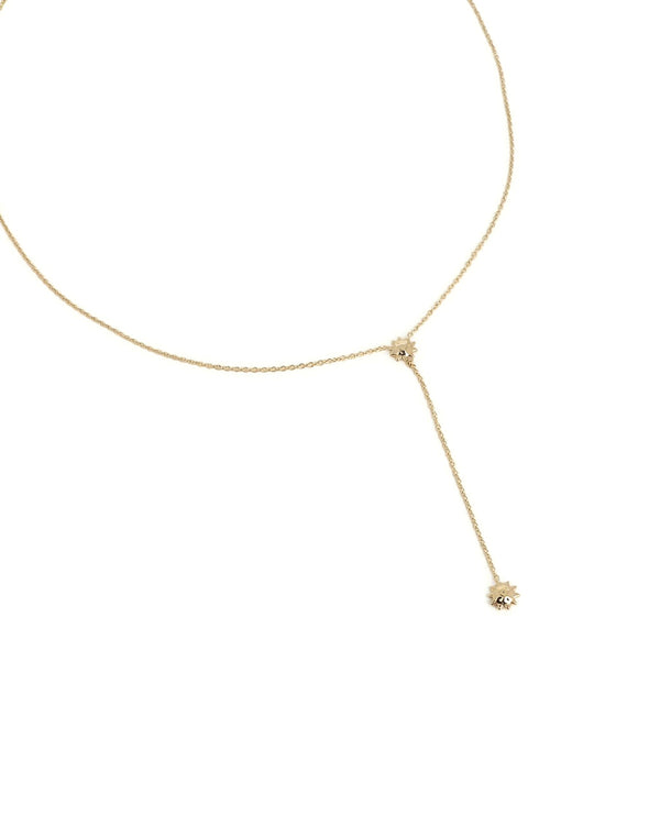 Collier sautoir cravate doré Rayana