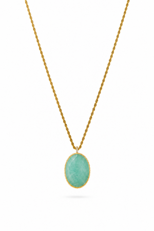 Collier sautoir doré Hinaya amazonite