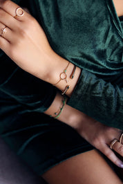 Bracelet personnalisable doré charms et initiales Laila Aventurine