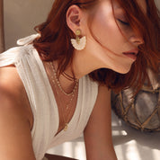 Boucles pendantes dorées Luh Rose