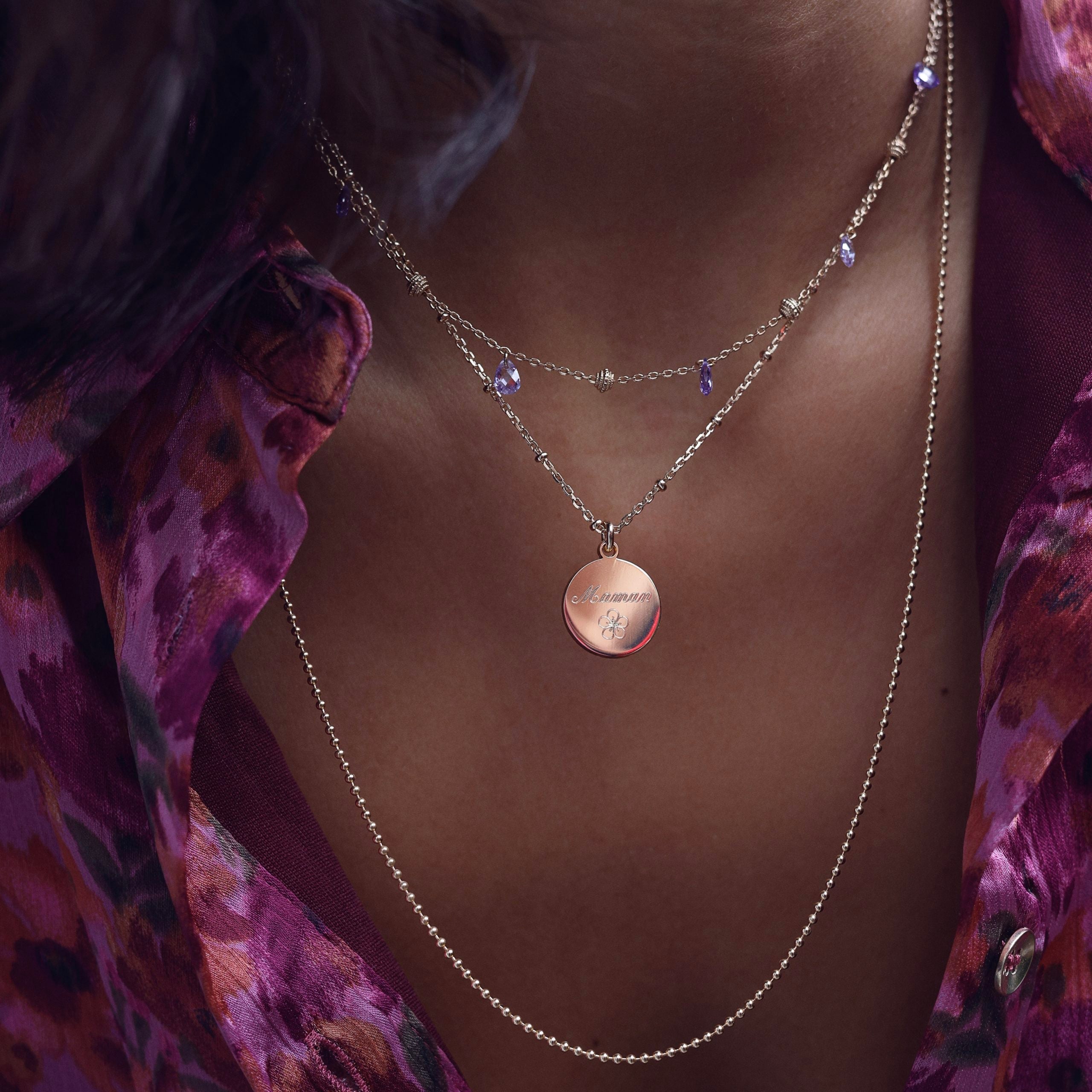 Collier doré Meilani violet
