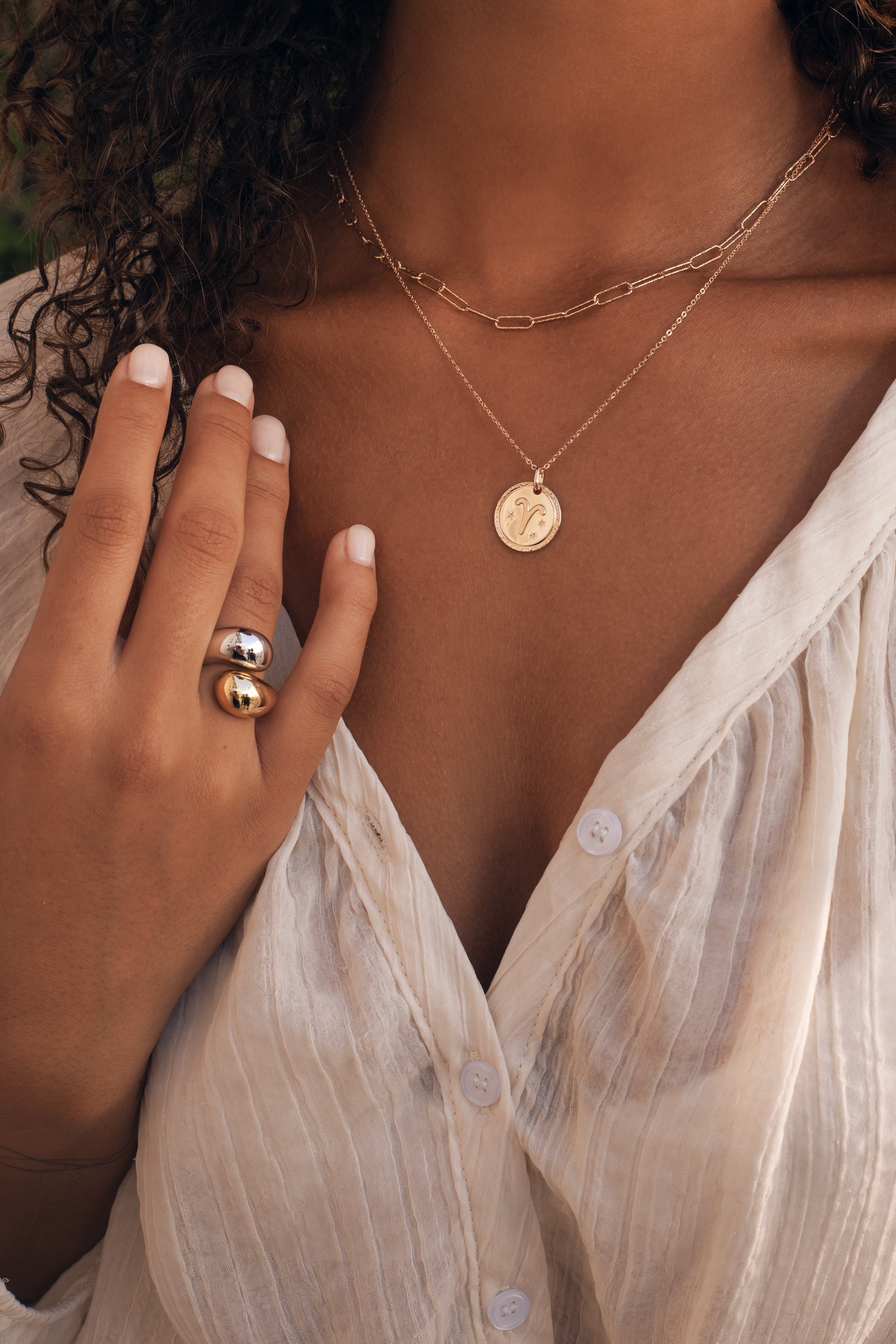 Bague argentée et dorée Yoko bicolore