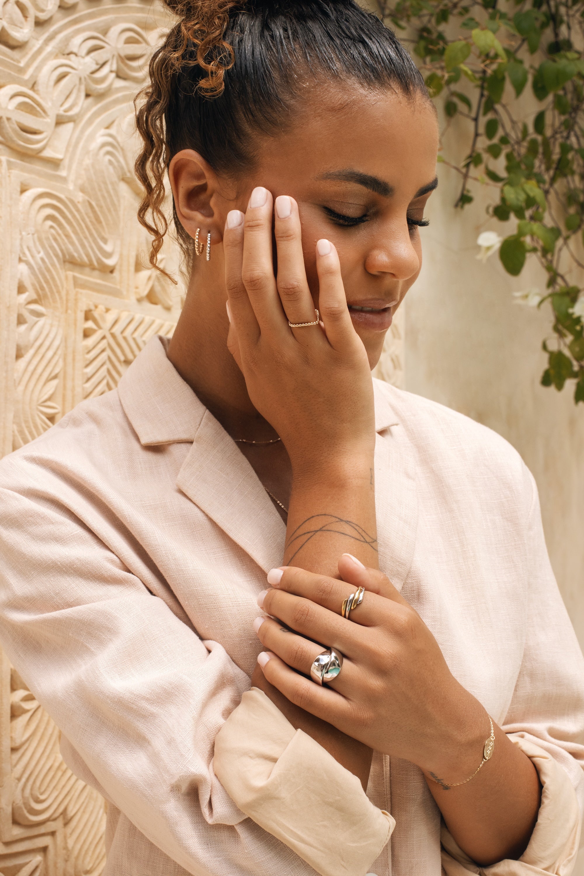 Bague argentée et dorée Shonna bicolore