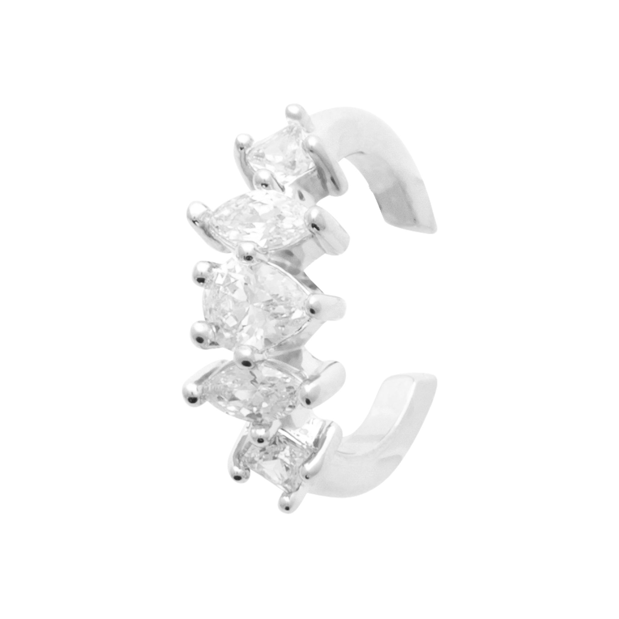 Bague d’oreille argent Phil blanc