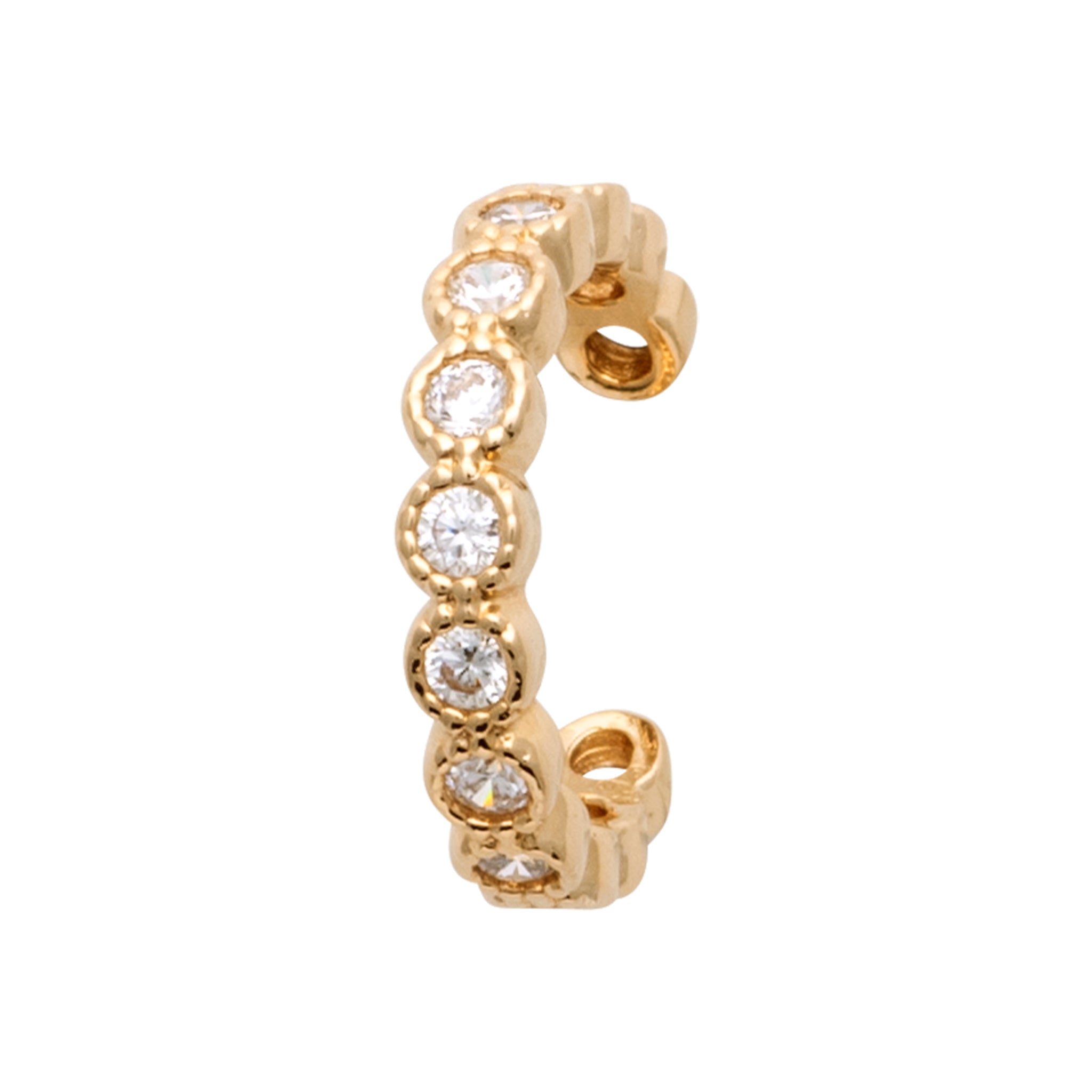 Bague d'oreille dorée et zircons Laetitia