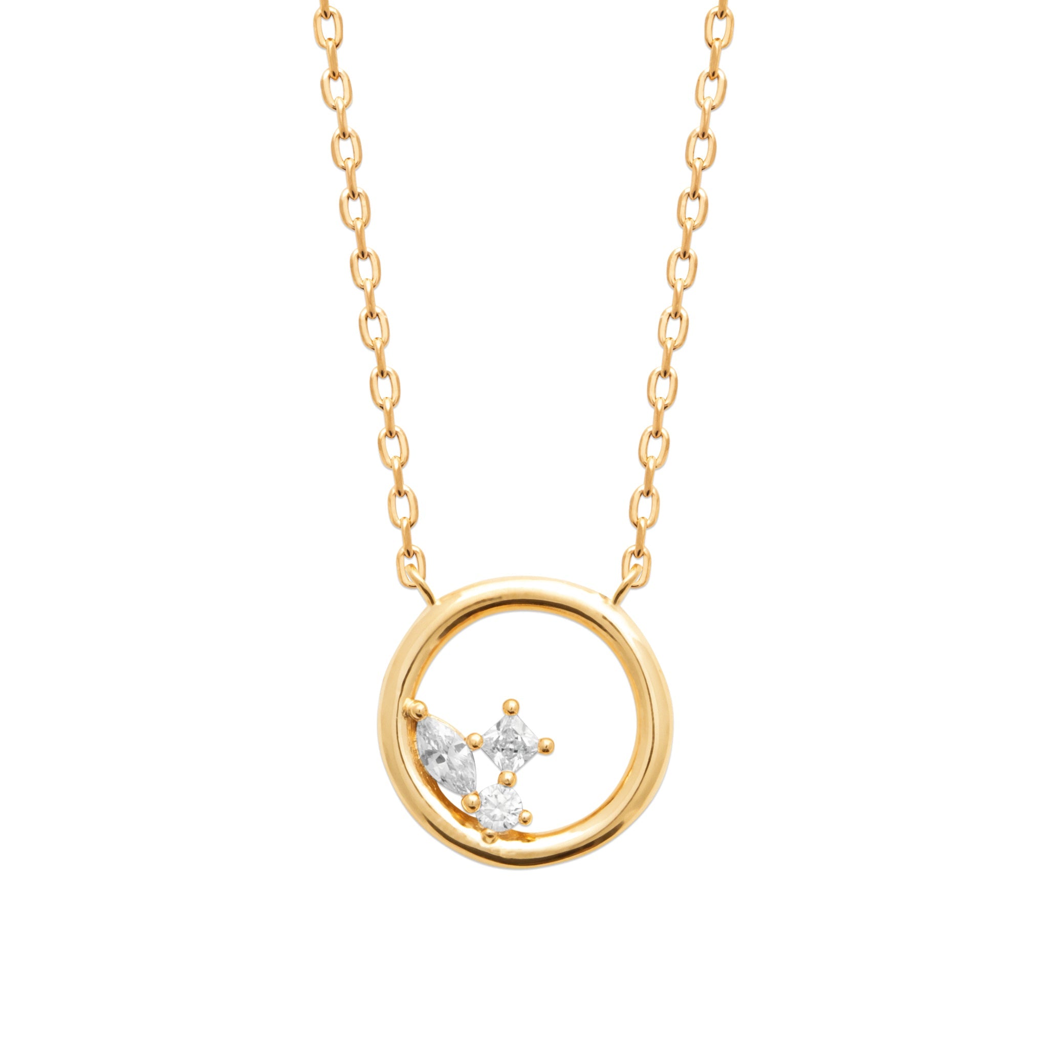 Collier plaqué or avec zircons -Chloé Rose Genève