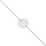 ALBA - Bracelet personnalisable argent médaille ronde et chaîne - Bijou photographié sur fond blanc