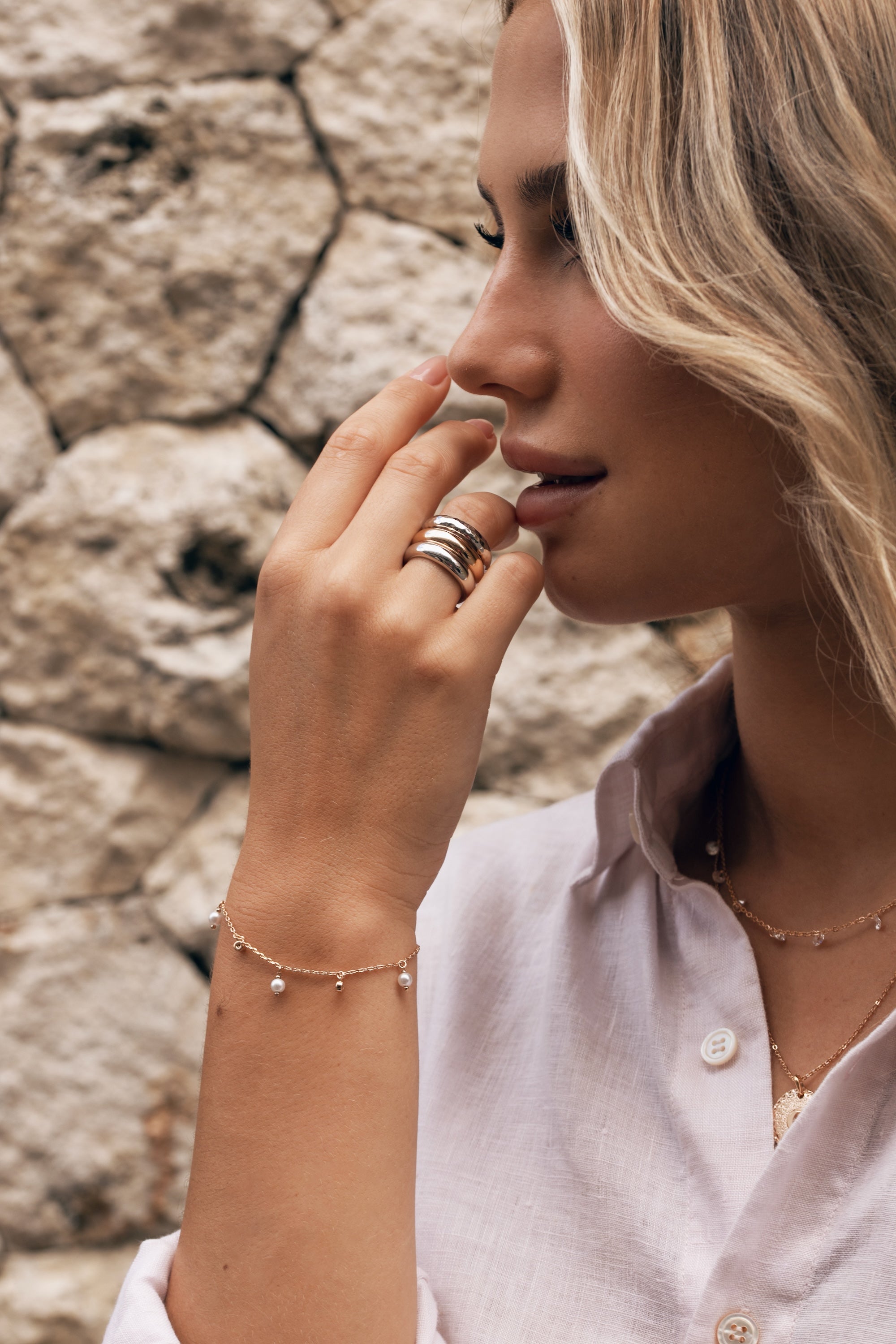 Bague en argent Ayna épaisse- Bijou porté 