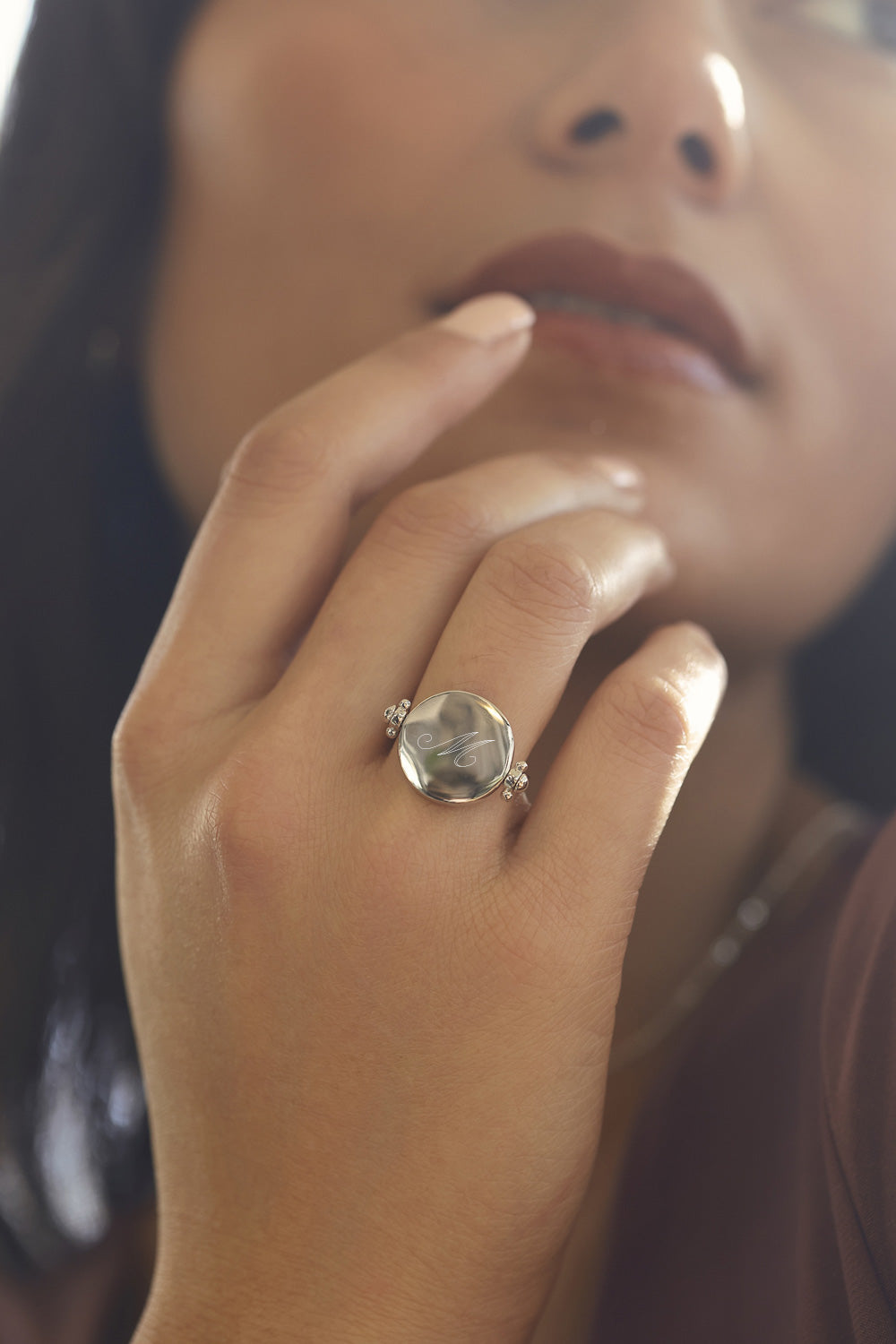 Bague réversible Joy personnalisable en argent pour gravure - Bijou porté