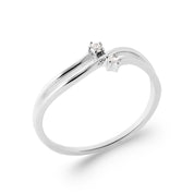 Bague Marcella effet multiple en argent avec zircons blanc - Bijou photographié sur fond blanc 