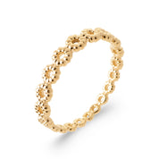 Bague dorée ronds perlés ajourés Cecilia - Bijou photographié sur fond blanc 