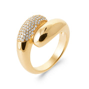 Bague dorée YOKO ZIRCONS - Bijou photographié sur fond blanc