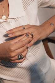 Bague en argent Amanda en forme de serpent avec zircon - Bijou porté focus 