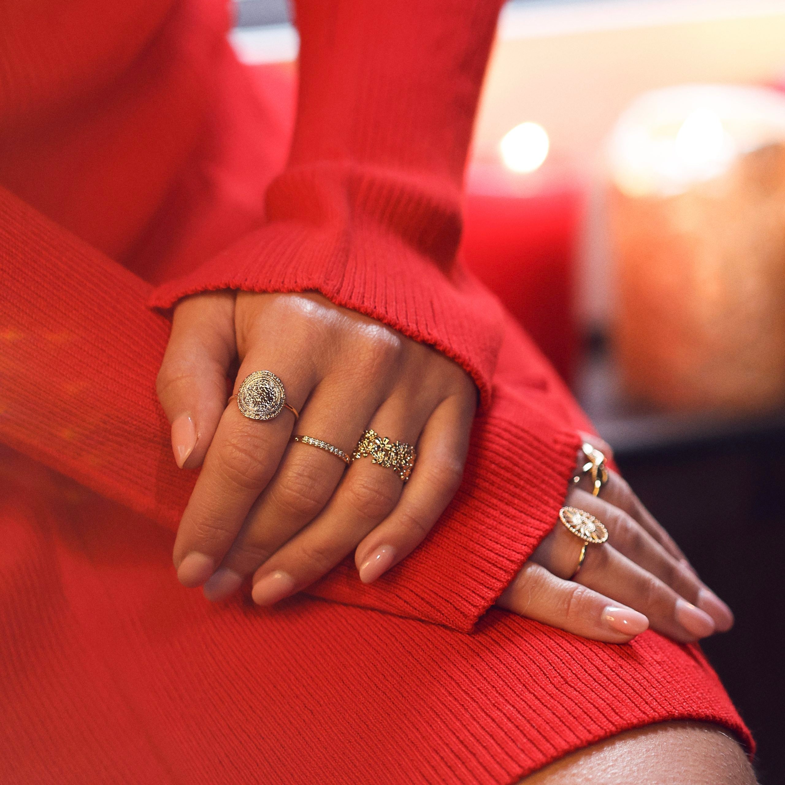 Bague dorée Flavie vintage - Bijou porté 