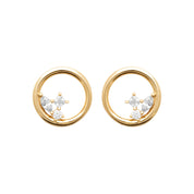 Boucles dorées Dayana cercle avec zircons - Bijou photographié sur fond blanc