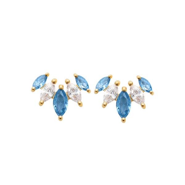 Boucles puces dorées Maïssane bleue