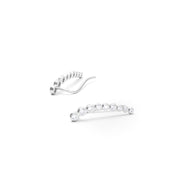 Boucles Gloria argent barrettes avec zircons - Bijou photographié sur fond blanc
