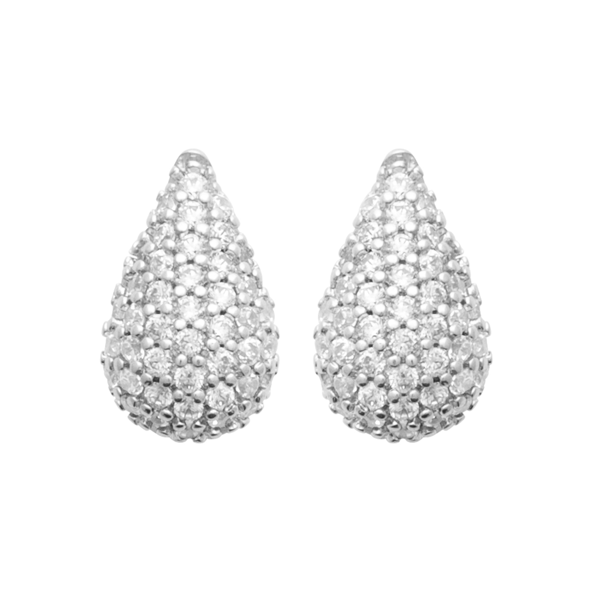 Boucles d'oreilles argentées MINI YOKO ZIRCONS en argent 925 et zircons - Collection Cérémonie