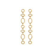 Boucles d'oreilles Brook pendantes formes géométriques rondes et ovales martelées - Bijou photographié sur fond blanc 