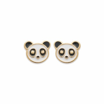 Boucles d’oreilles dorées enfant PANDA face