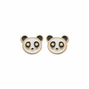 Boucles d’oreilles dorées enfant Panda - Bijou photographié sur fond blanc