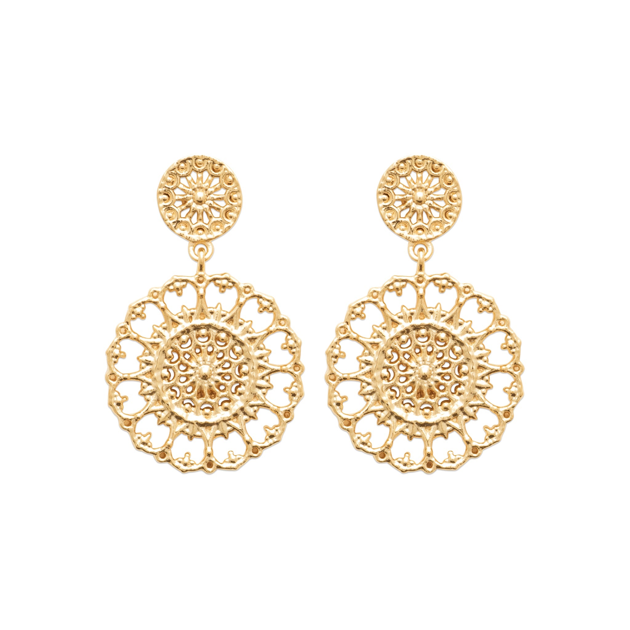 Boucles dorées CYRILLE - Bijou photographié sur fond blanc