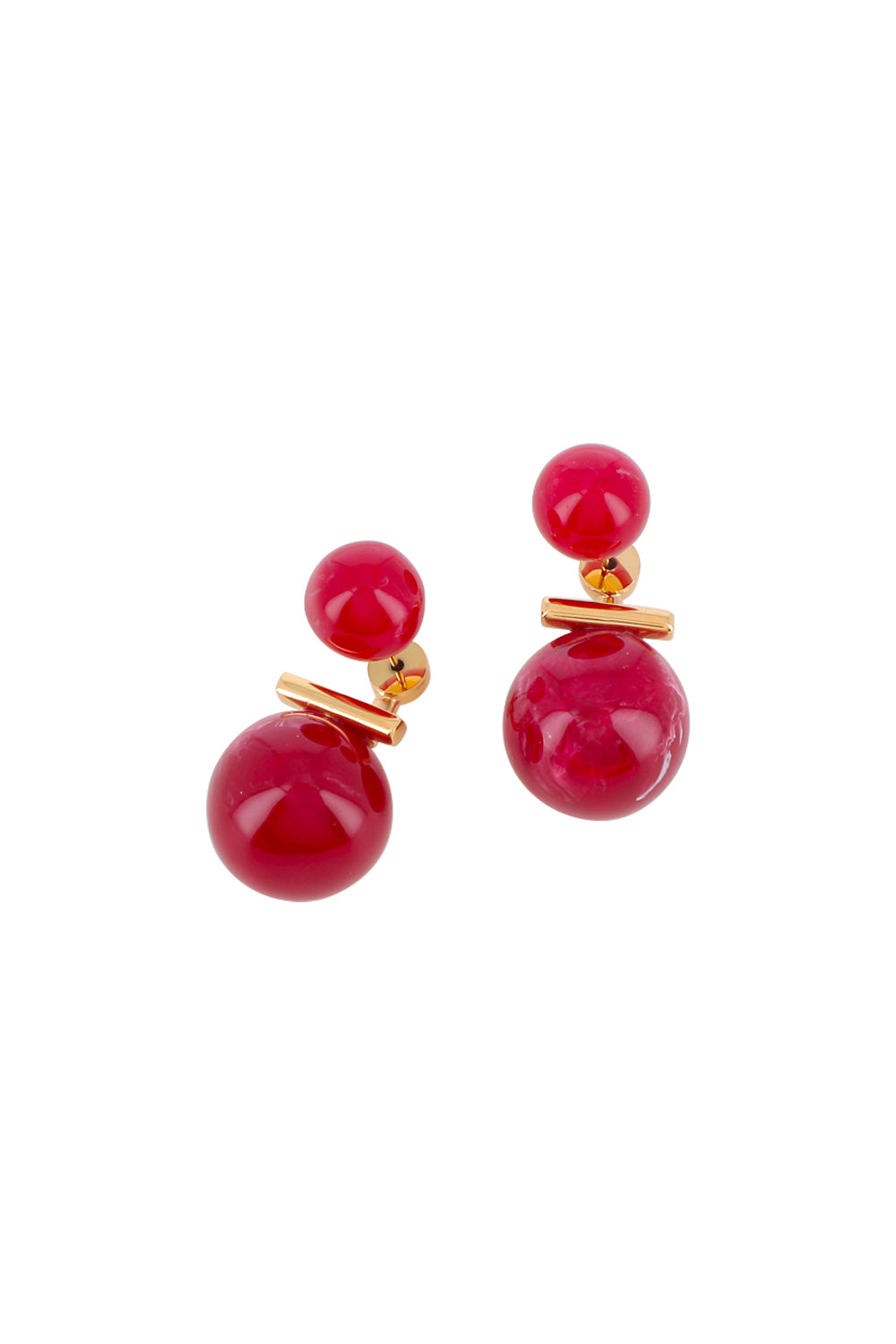 Boucles dorées Kendra bordeaux - Bijou photographié sur fond blanc
