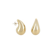 Boucle Yoko en forme de goutte d'eau acier inoxydable - Bijou photographié sur fond blanc 