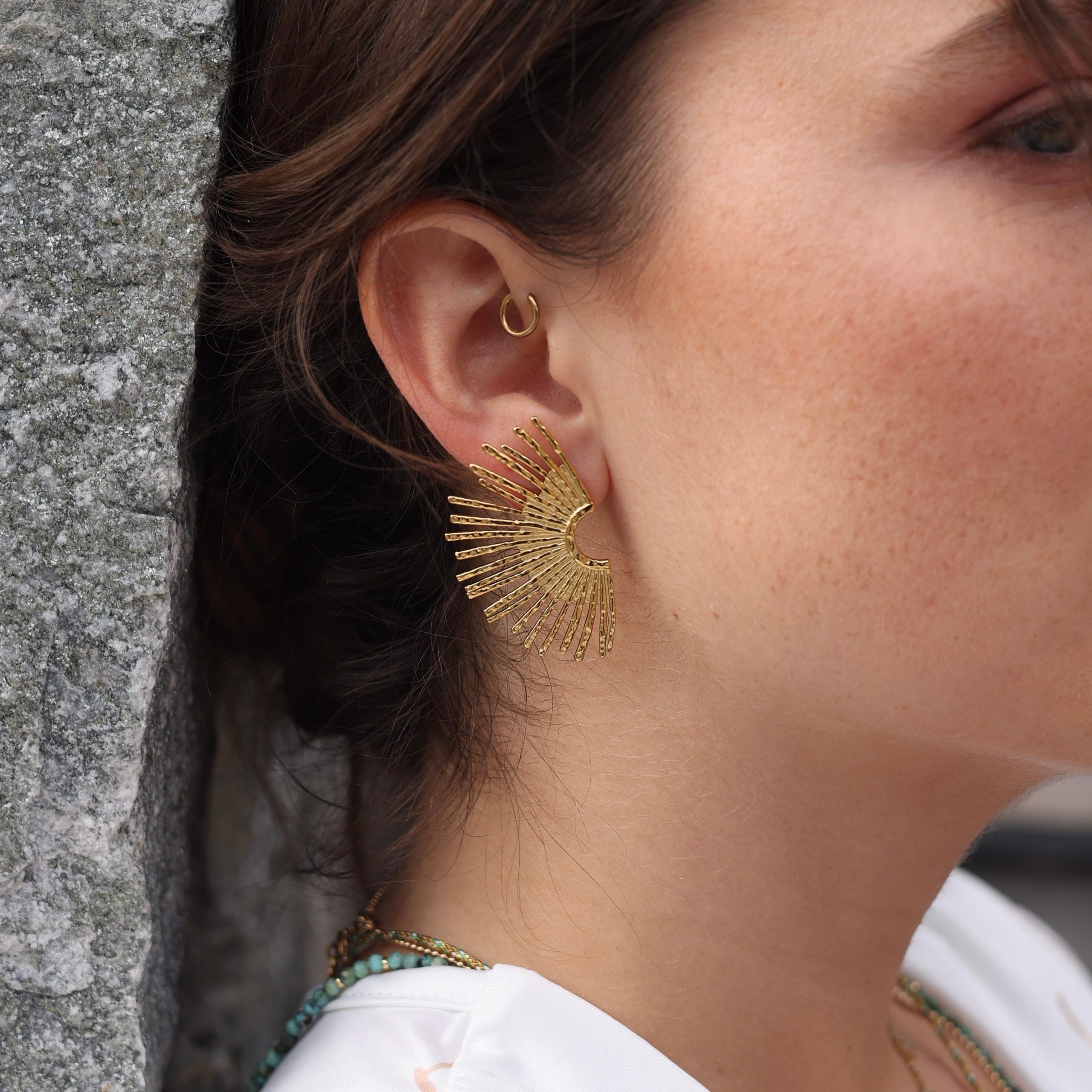 Boucles dorées maxi REJANE - Bijou porté