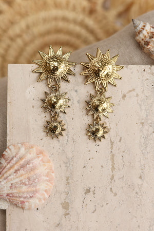 Boucles pendantes dorées Michaela