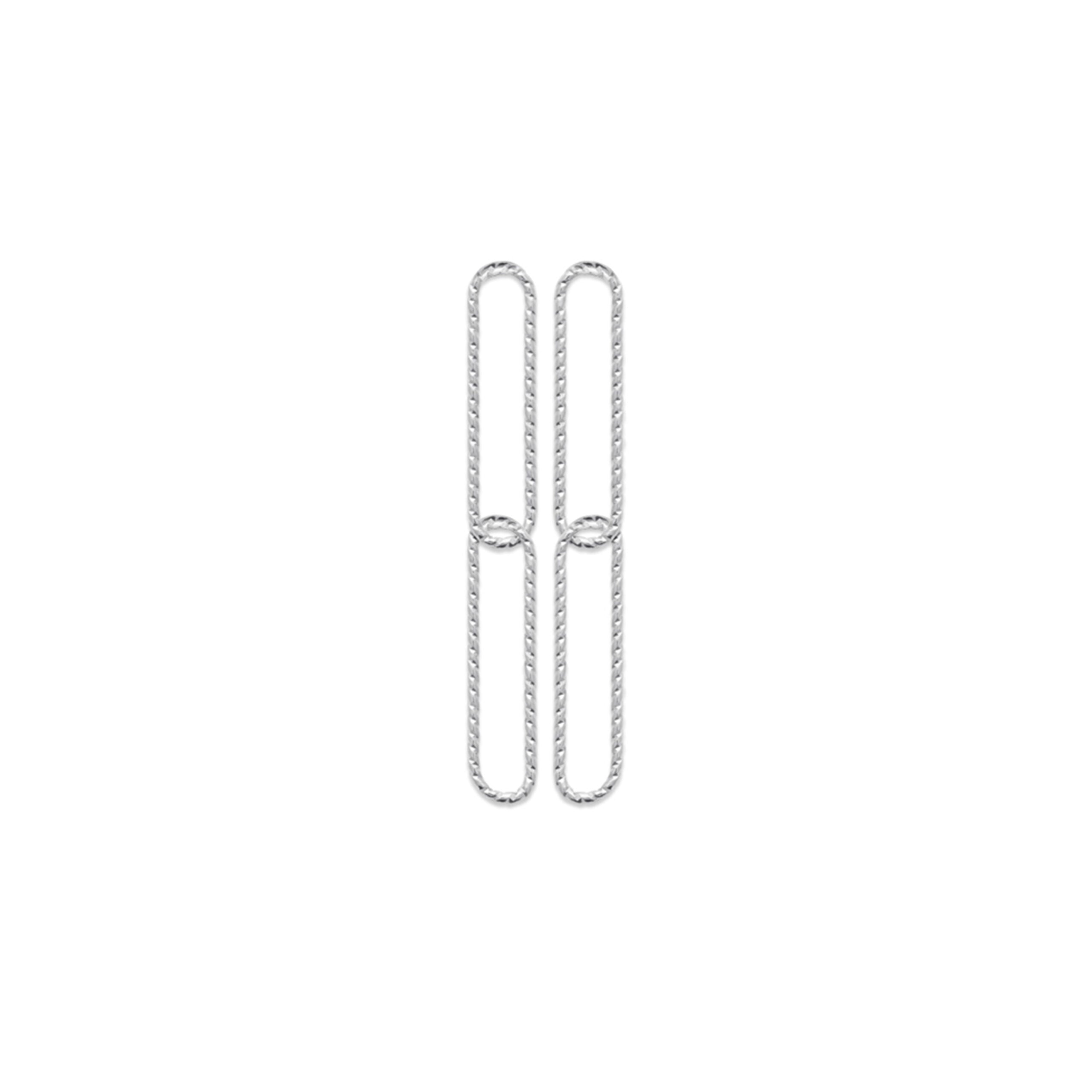 Boucles d'oreilles Abby Diamant pendantes argent martelée - Bijou photographié sur fond blanc 