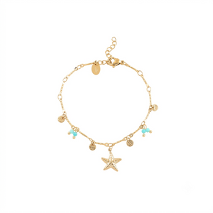 Bracelet doré Cassilde amazonite étoile de mer