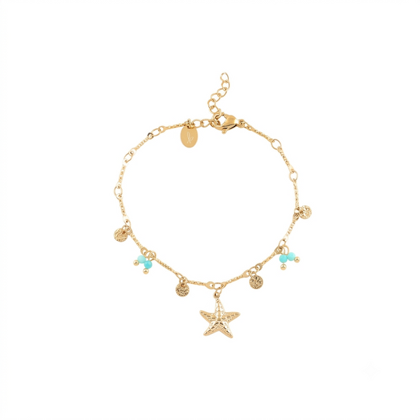 Bracelet doré Cassilde amazonite étoile de mer