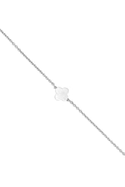 Bracelet en argent Thaly trèfle avec motif trèfle en nacre - Bijou photographié sur fond blanc