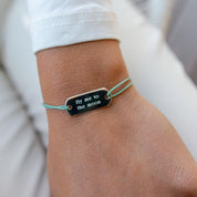 Bracelet cordon personnalisable argent pour gravure Billie - Bijou porté